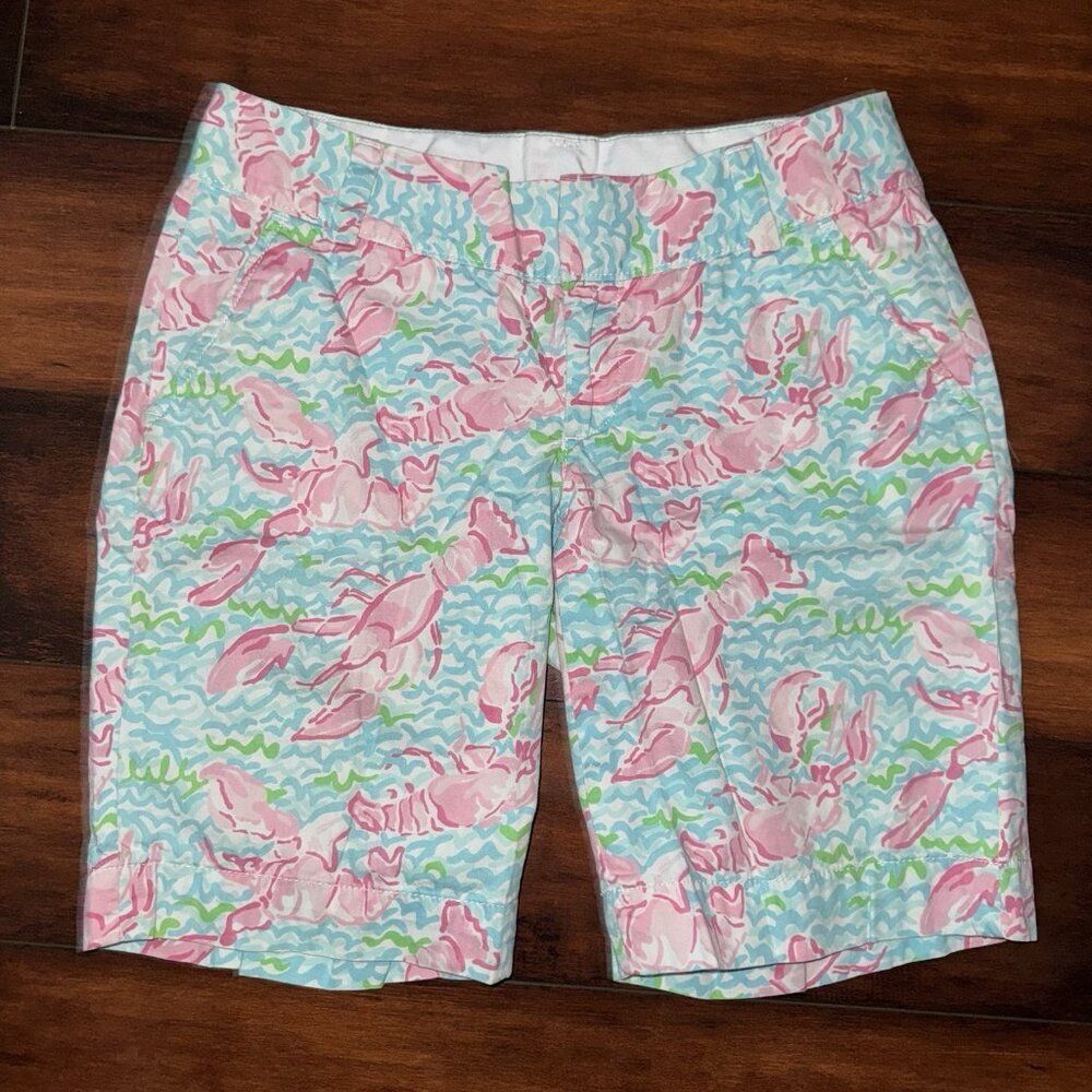 Lilly Pulitzer The Chipper Short Nautical Lobstah Roll Print Womens Size 0